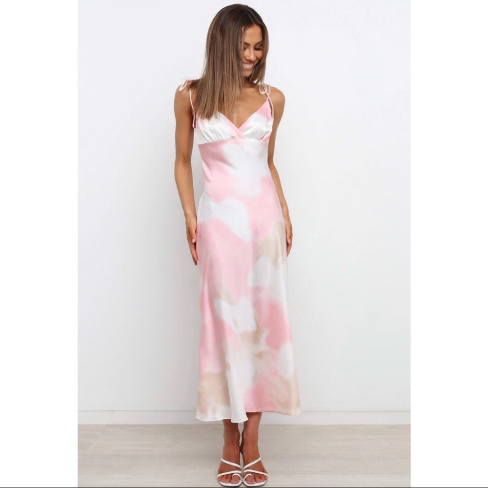 Petal & Pup Satin Midi Dress